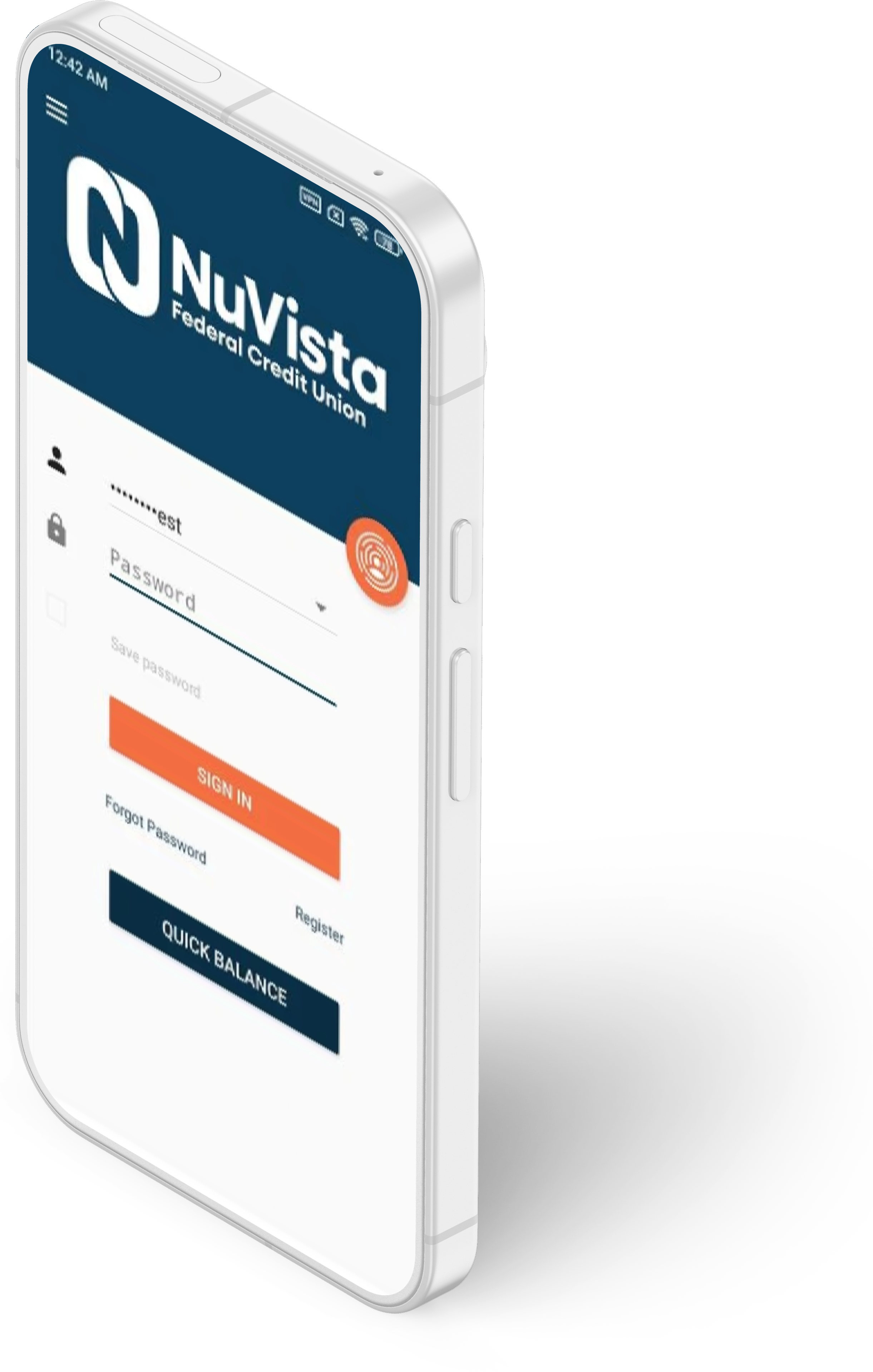 NuVista Mobile Banking app on smartphone